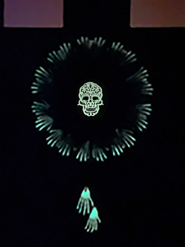 Glow in the Dark Skeleton Wreath